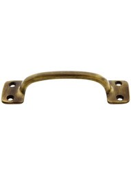 4 inch on Center Solid Brass Handle In Antique Brass